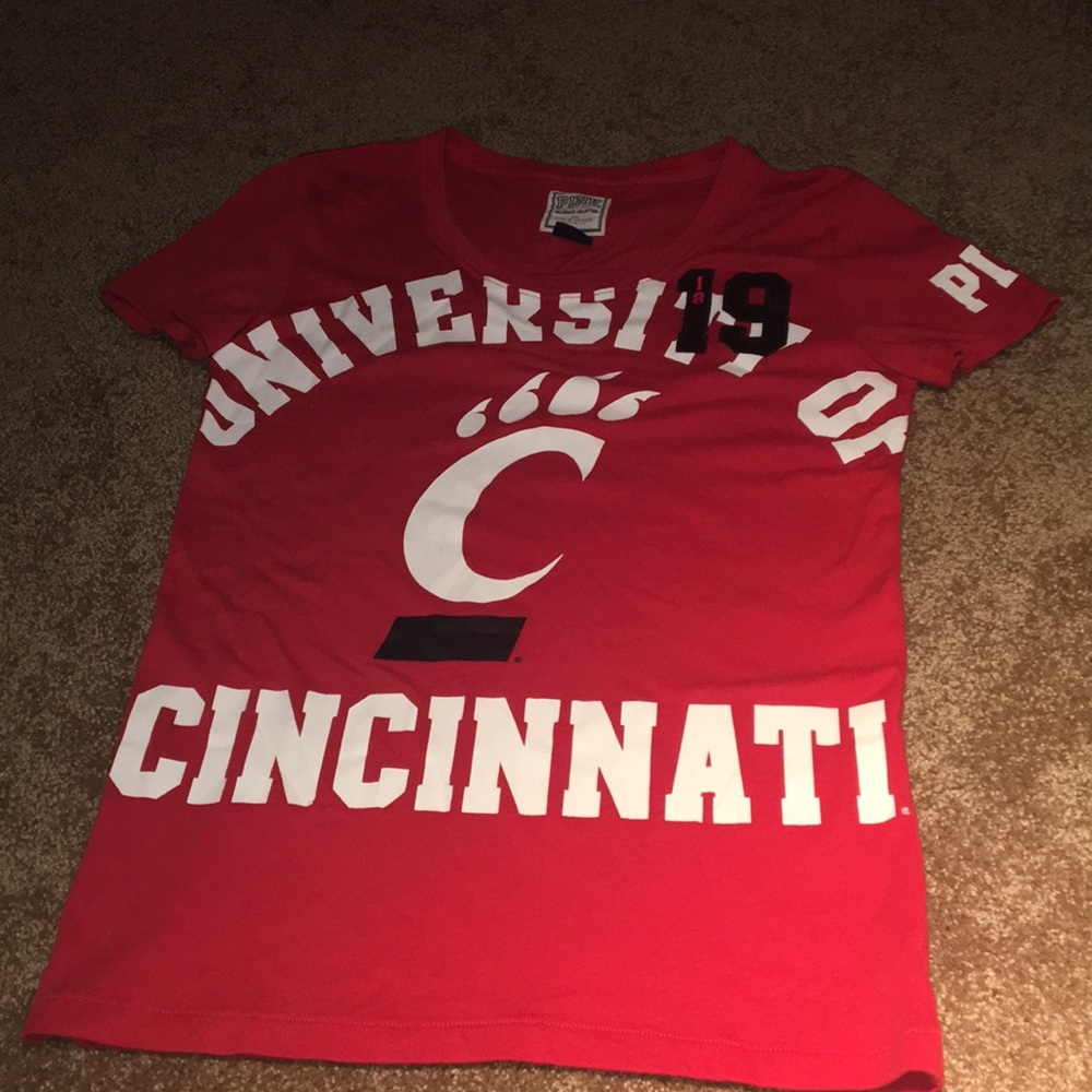 PINK UC bearcats vneck